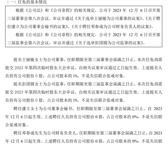 海合达聘任邓春成为公司财务负责人 2023年上半年公司净利20915万(图1)