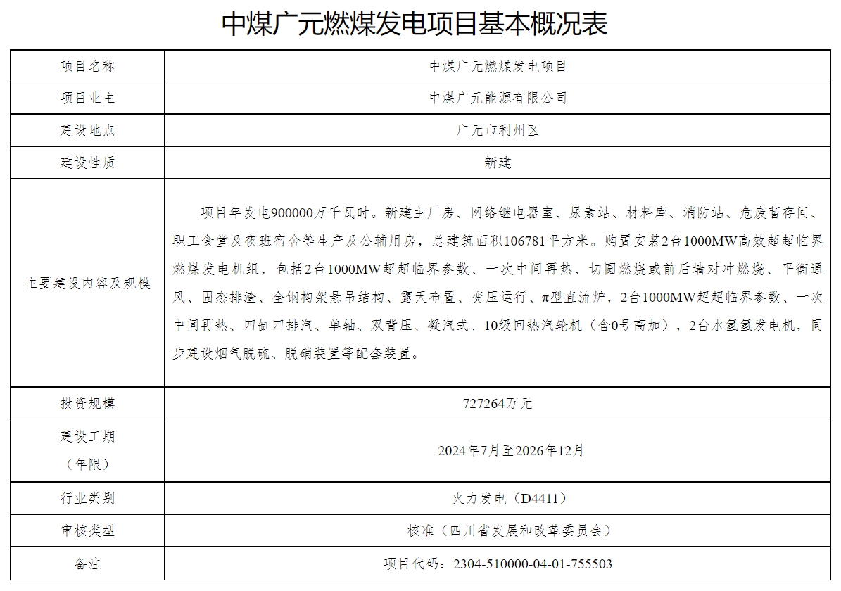 中煤广元燃煤发电项目节能报告的审查意见(图1)
